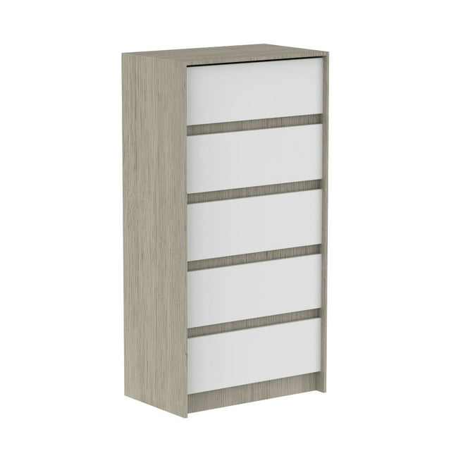 Boobeyeh Alex Commode à 5 Tiroirs Blanc Gris – Commode pour Enfants et Bébés Canada