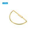 thumbnail image 3 of Uxcell Brass Key Ring, 2 Pack Gold Brass Screw Lock Clip Keychain Holder for DIY Leather, 3 of 6