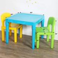 thumbnail image 2 of Humble Crew, Aqua Table & Green/Yellow Kids Lightweight Plastic Table and 2 Chairs Set, Square, Toddler, 2 of 5