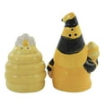 thumbnail image 2 of Transpac Ceramic Bee Gnome and Beehive Salt Pepper Shakers, 4 Inch, yellow, black, white, 2 of 3