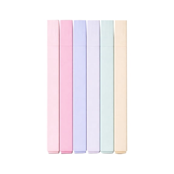 Aesthetic Highlighters, 6 pcs, Chisel Tip, Soft Pastel Aesthetic Highlighters Assorted Colors, Dry Fast Easy to Hold, No Bleed Bible Highlighters for Journal, Bible, Planner, Notes, Set A