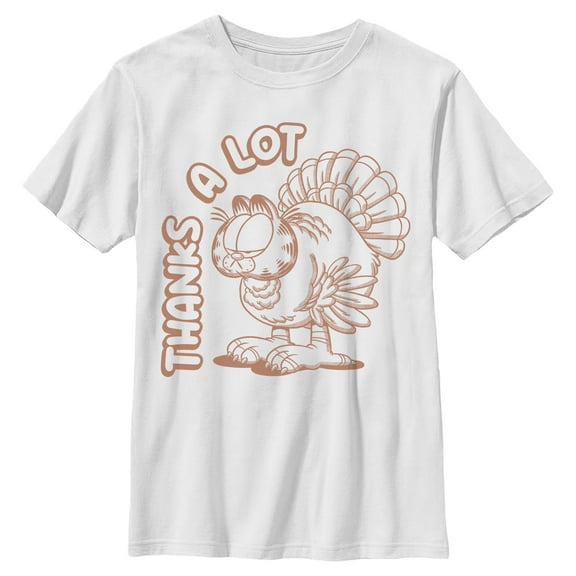 Boys Garfield Thanks A Lot Turkey T Shirt