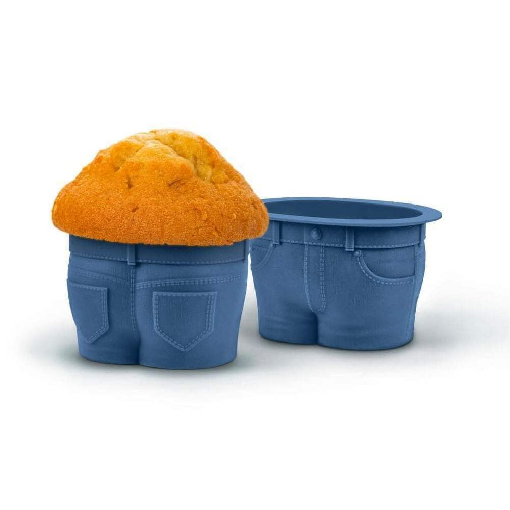 Set of 4 Muffin Tops Denim-Style Baking Cups