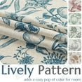 thumbnail image 4 of CURTAINKING Linen Curtains Floral Curtains for Living Room 84 Inch Long Blue French Curtains Back Tab Light Filtering Toile Print Farmhouse Bedroom Curtains Window Curtain Set 2 Panels, 4 of 10