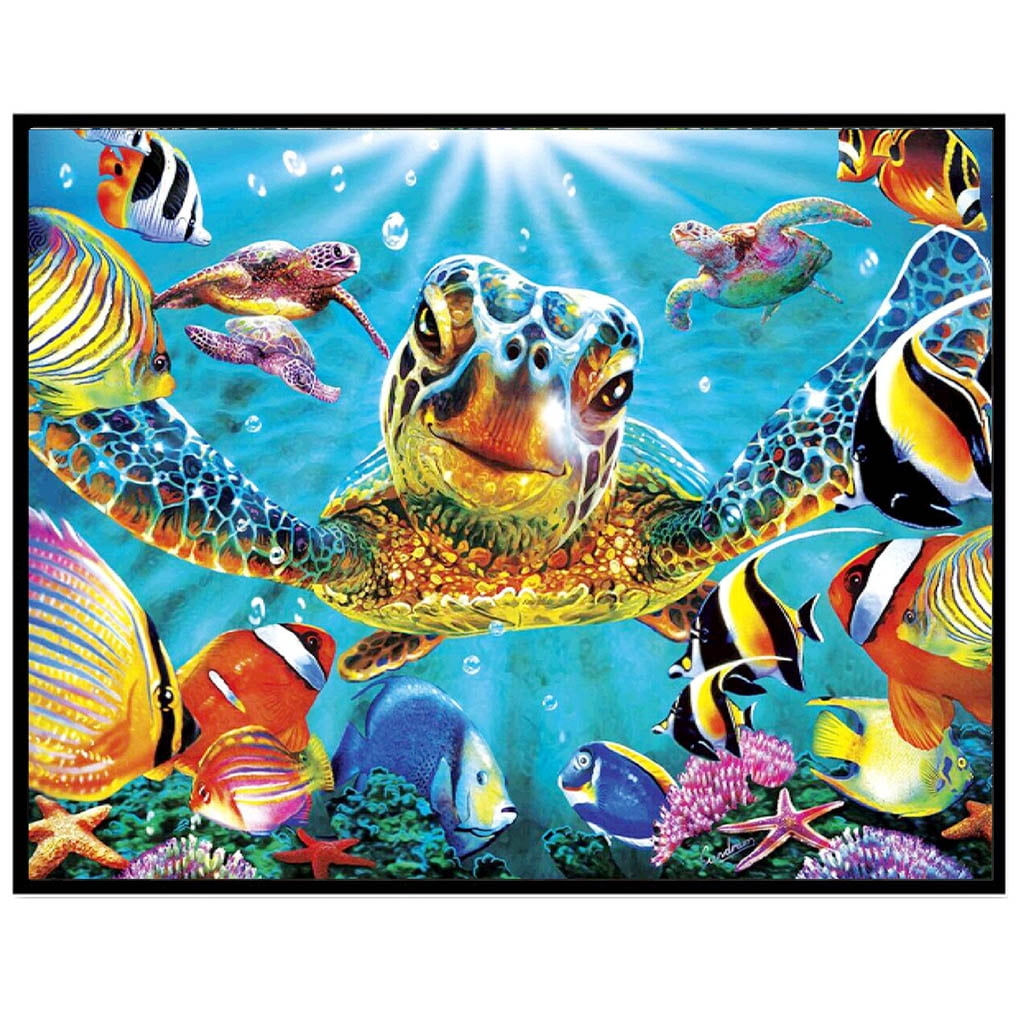 Kit Broderie Diamant 5D Requin 30x40cm - Peinture Diamant Rond Complète - Activité DIY Relaxante, Décoration Murale