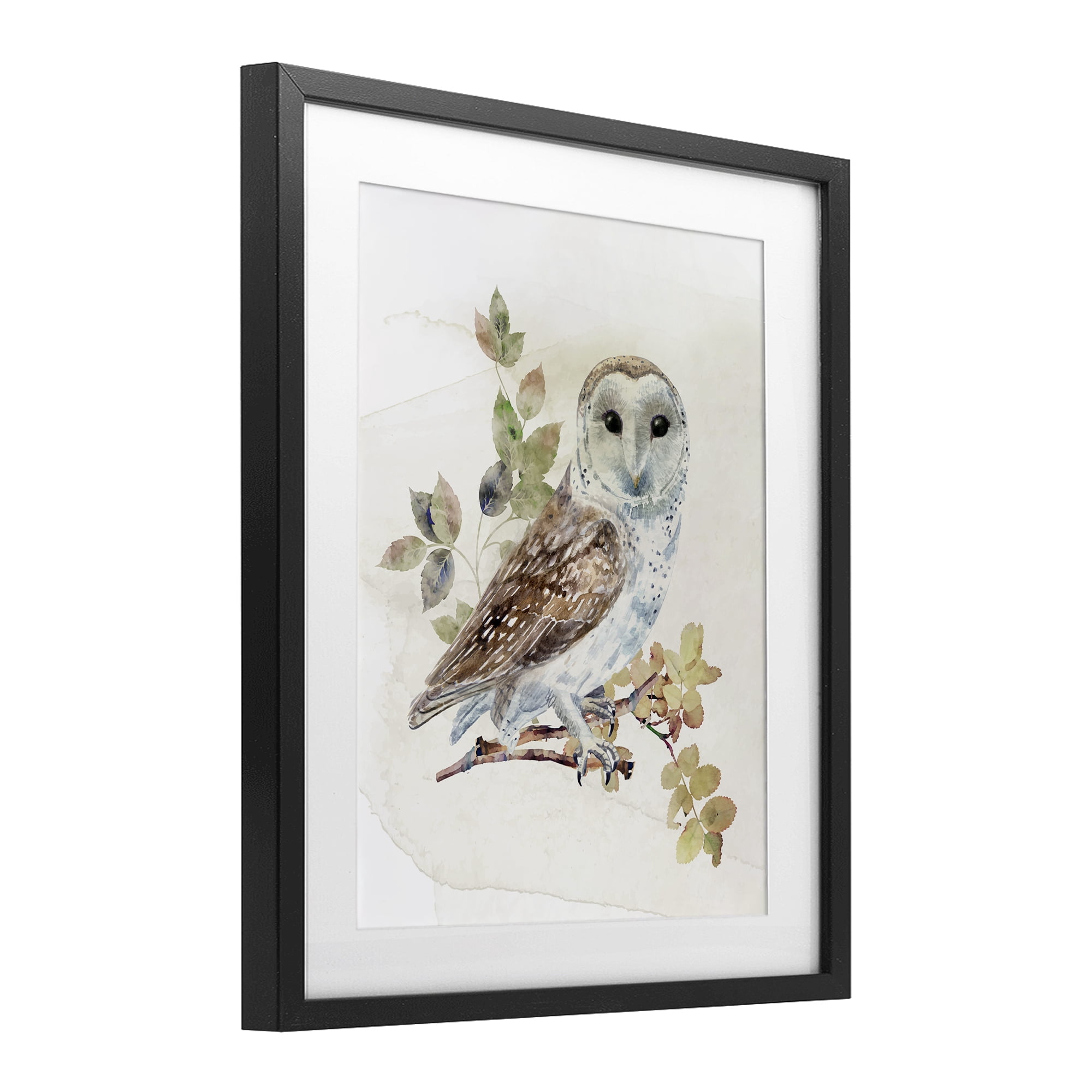 Stupell Industries Owl Among Autumn Leaves Black Framed Print Under Glass, design by CAD Designs