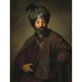 thumbnail image 2 of Rembrandt van Rijn 12x14 Gold Ornate Wood Frame and Double Matted Museum Art Print Titled - Man in Oriental Costume (C. 1635), 2 of 4