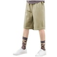 thumbnail image 2 of Cethrio Athletic Shorts for Boys, Summer Running Quick-drying Loose Shorts with Pockets Khaki Size 7-8T, 2 of 4