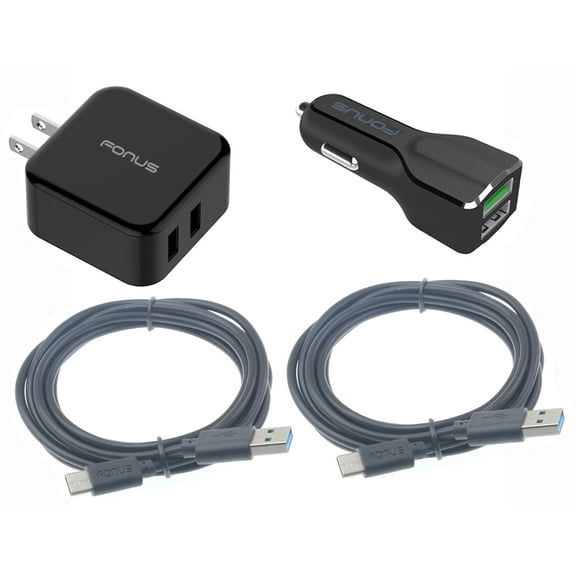 Fast Home Car Charger USB Cable for Samsung Galaxy A06/A16 5G/A26 5G/A36 5G/A56 5G - Type-C 6ft Long Travel Power Adapter Cord