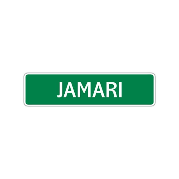 Jamari Boys Children Name Letter Printed Plaque Decoration Label Indoor Outdoor Unique Wall Novelty Aluminum Metal Sign 4"x13.5"