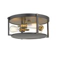 thumbnail image 4 of Z-Lite 723F15-BRZ-HBR Halycon Restoration 3 Light Flush Mount - Bronze & Heritage Brass, 4 of 6