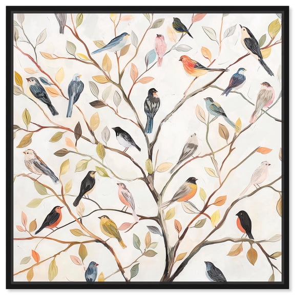 Song of the Tree Canvas Floral Wall Decor by Art Remedy, Black Frame, 12 x 12