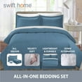Swift Home 6Piece Twin Bed in a Bag Set Blue Comforter, Sheets