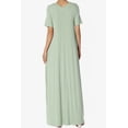 thumbnail image 2 of TheMogan Robe Maxi Surdimensionnée en Jersey Doux pour Femmes, Col en V, Manches Courtes, avec Poche, 2 of 6