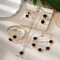 thumbnail image 6 of 5Pcs/Set Women Jewelry Set Lucky Flower Decor Sparkling Rhinestones Necklace Bracelet Bangle Earrings Ring Set Fashion Jewelry, 6 of 8