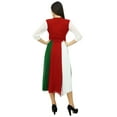 thumbnail image 4 of Bimba Womens Classic Mandarin Collar Shift TriColor Midi Summer Chic Dresses, 4 of 6