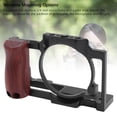 thumbnail image 3 of Camera Cage ZV1 Aluminum Video Rig Cold Shoe Mount Wooden Handle Grip Microphone Light for Video Making Photography, 3 of 7