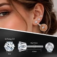 thumbnail image 2 of Limerencia Titanium Hypoallergenic CZ Flat Back Stud Earrings for Women 20G F136 Implant Grade, 6-Prong Nickel-Free Flat Screw Back, Cartilage Tragus Earring, 24H Comfort Wear for Sensitive Ears, 2 of 6
