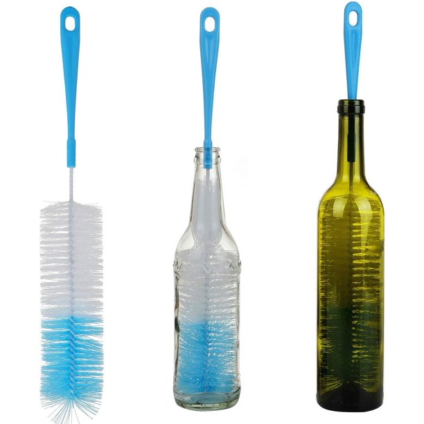 3Pack Long Bottle Cleaning Brush for Narrow Neck Beer, Wine, Kombucha
