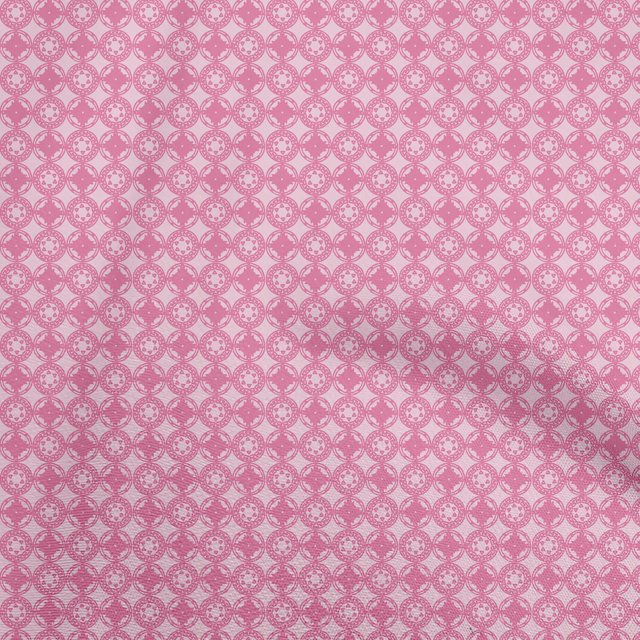 oneOone Cotton Poplin Pink Fabric Geometric Sewing Material Print Fabric By The Yard 56 Inch Wide