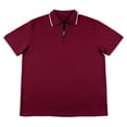 thumbnail image 3 of Daiosportswear Men'S Zip Polo Shirts Short Sleeve Lightweight Top Textured Summer Slim Fit Beach Golf Polo Shirts Wine M(M), 3 of 9