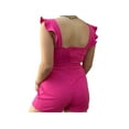 thumbnail image 2 of Bar III Womens Ruched-Front Flutter Romper, Magenta, 2, 2 of 4