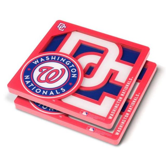 YouTheFan 8499856 MLB Washington Nationals 3D Logo Series Coasters