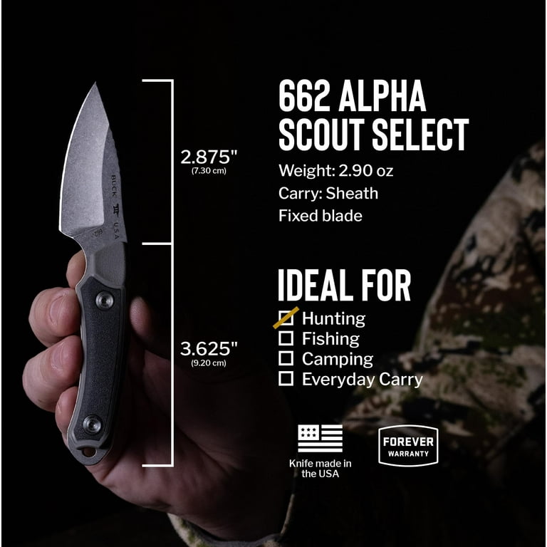 Buck Knives 662 Alpha Scout Select Fixed Blade Hunting Knife with