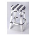 thumbnail image 1 of Beaumont Lane 24" Transitional Rattan Counter Stool in Navy/White, 1 of 7