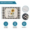 thumbnail image 6 of Sunflowers Placemats Set of 6, Yellow Floral Botanical Black White Checkered Rustic Placemats for Dining Table, Place Mats for Kitchen Tabletop, Waterproof Wipeable Dining Table Mats Set, 6 of 9