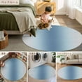 thumbnail image 6 of Light Blue Grey Ombre 8ft Round Rug, Modern Abstract Art Gradient Non-Skid Rubber Backing Large Area Rugs - Living Room Bedroom Home Office, Indoor Floor Mat Carpets Washable Rug, 6 of 9