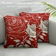thumbnail image 3 of Leisuo Red Rose Pillow Cover, Romantic Art Line Drawing Flower Petals Throw Pillowcases Decorative Cushion Cover for Wedding Valentine's Day Engagement Decor, 3 of 5