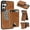 Darkbrown, variant on Allytechgroup MagSafe Compatible Faux Leather Hard Shell Wallet Cell Phone Case with Card Holder for Samsung Galaxy S24+, Green