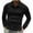 Black, variant on gbyLJF Men's Long Sleeve Button T-Shirt Solid Color Three-button Lapel Pullover Shirt Lightweight Regular Fit Golf Shirts