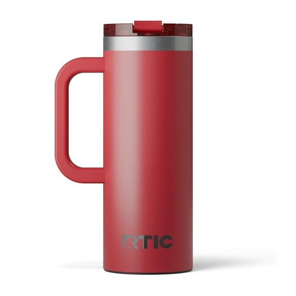 Taza de viaje RTIC Road Trip 600 ml con bandera de acero inoxidable, color rojo