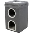 thumbnail image 4 of TRIXIE Saul 25" Cat Tower, 2-Story Cat Condo, Sisal Cat Scratcher, Cat Cube, Gray, 4 of 9