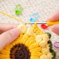 thumbnail image 6 of Beginner Crafts Diy Crochet Kit Sunflower Granny Square Drawstring Crossbody Handmade Bag Gift Craft Supplies, 6 of 9