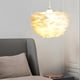 thumbnail image 3 of Pantalla de lámpara de plumas artificiales, pantalla de lámpara colgante para lámpara de mesa con bombilla E27 Blanco, 3 of 6