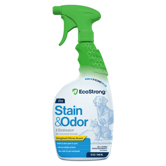 Eco Strong Enzymatic Pet Stain & Odor Remover for Cats & Dogs, 32 oz Sprayer Bottle