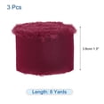 thumbnail image 2 of Chiffon Ribbon 1.5" x 8 Yard, Ribbon Wine Red Chiffon, Silk Ribbon for Wedding, Flower Arrangement Decor 3pcs, 2 of 6