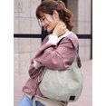 thumbnail image 5 of Gustave Women Fashion Multi-pocket Canvas Shoulder Bag Casual Hobo Handbags Totes Satchels "White", 5 of 10