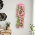 thumbnail image 4 of JeashCHAT Artificial Lily Hanging Flowers, Fake Silk Lilies Hanging Plant Vines for Wall Home Front Door Garden Patio Outdoor Wedding Decoration, Pink, 4 of 6