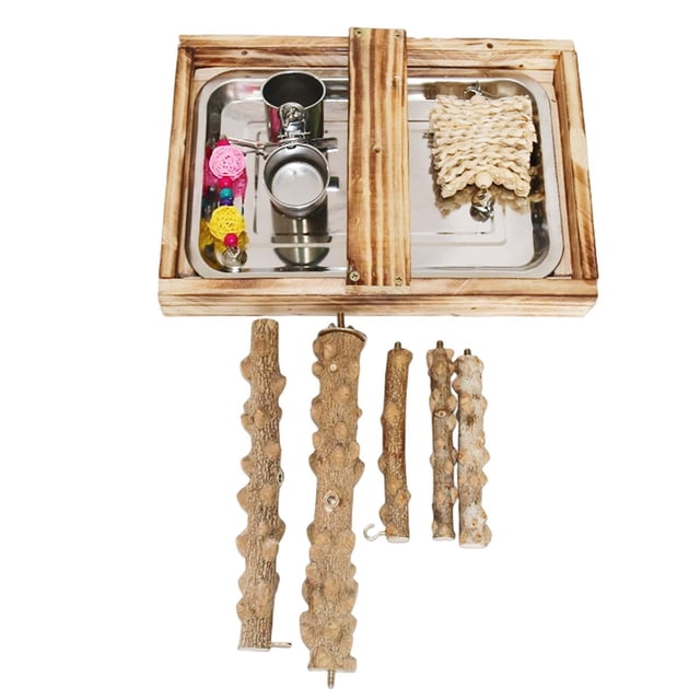 TISHITA Bird Playground Bird Playpen Parrot with Tray Portable Cage Branch Perch