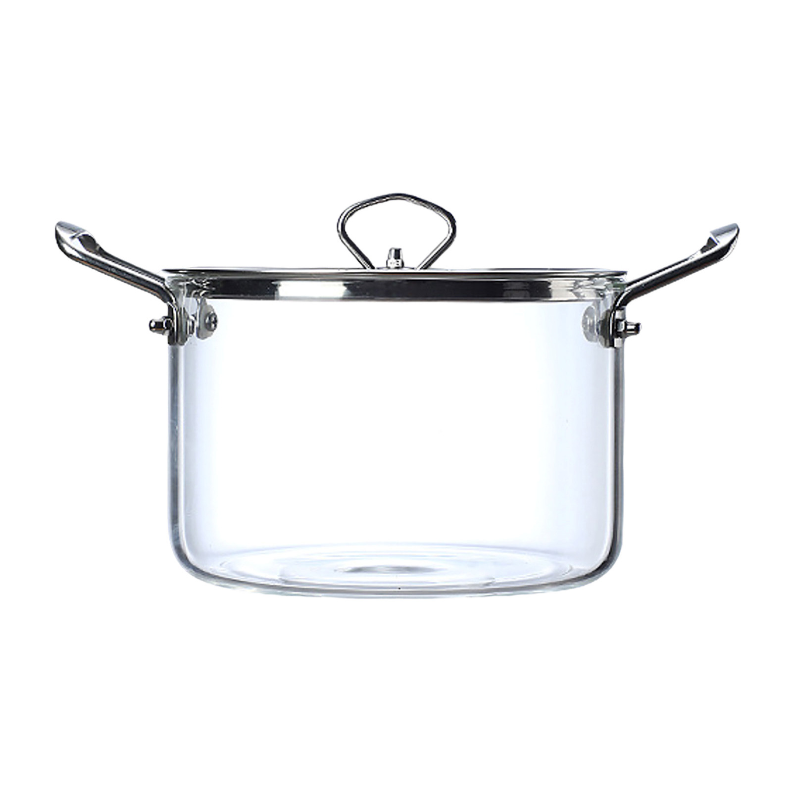 2 Pots De Cuisson En Verre Borosilicate 2L Avec Couvercle - Pour Cuisinière, Micro-ondes Et Lave-vaisselle - Soupes, Lait, Thé