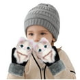 thumbnail image 5 of Lilgiuy Kids Girls Boys Warm Gloves Winter Cute Cartoon Pattern Windproof Plus Velvet Thermal Lock Temperature Gloves for Outdoor Sports Black, 5 of 5