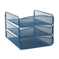 thumbnail image 4 of Organizador de escritorio Safco Onyx Mesh, 3 bandejas, acero azul, 4 of 9