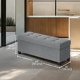 thumbnail image 6 of LEDREM 43" Storage Ottoman Bench with 660lb Capacity, End of Bed Bench, Folding Ottoman with Storage, Footrest, Dove Gray, 6 of 8