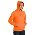 thumbnail image 4 of Gildan Men’s High Visibility Pullover Hoodie, Work Hooded Sweatshirt, Hi-Vis Safety Orange, Size 3XL, 4 of 5