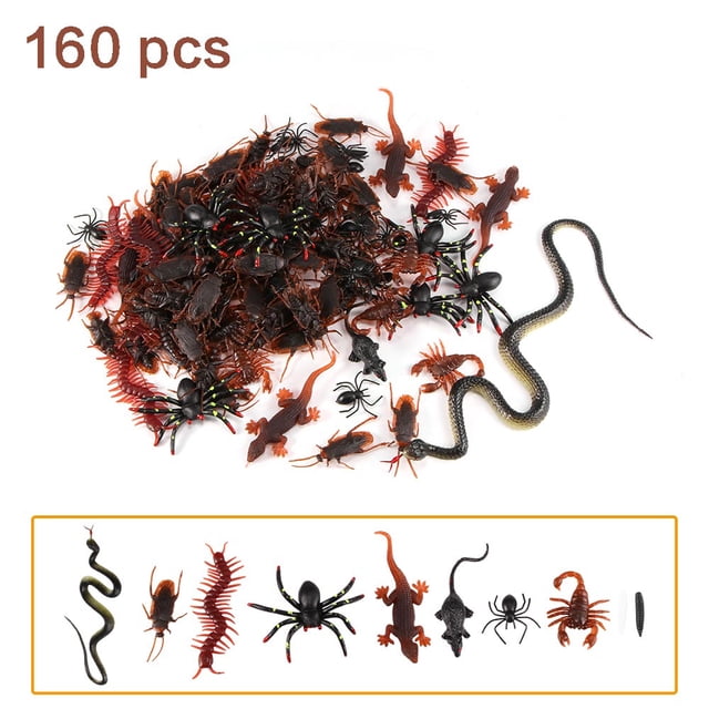 Prop De Broma Para Fiesta De Halloween, Cucaracha Falsa, Araña, Gusano, Escorpión, Gecko, Juguetes Engañosos, Conjunto De Juguetes De Insectos Realistas Vogacara FN003372-00