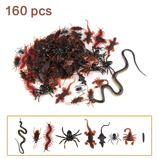 Prop De Broma Para Fiesta De Halloween, Cucaracha Falsa, Araña, Gusano, Escorpión, Gecko, Juguetes Engañosos, Conjunto De Juguetes De Insectos Realistas Kearding FN003372-00